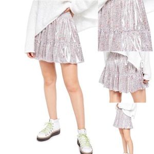 Free People Lavender Combo Skirt sliver purple Size S